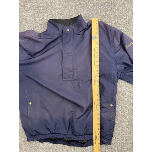 FootJoy Pullover Mens Medium Navy DryJoys Short Sleeve Golf Half Zip Windshirt - Picture 5 of 9